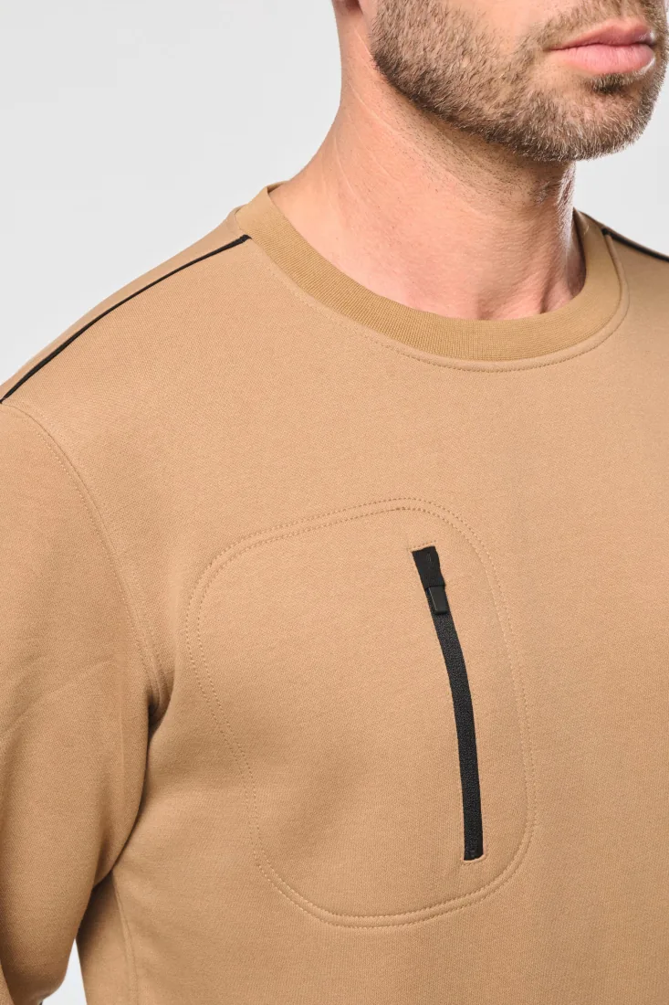 Day To Day Unisex-Sweatshirt mit kontrastfarbener Zip-Tasche 8