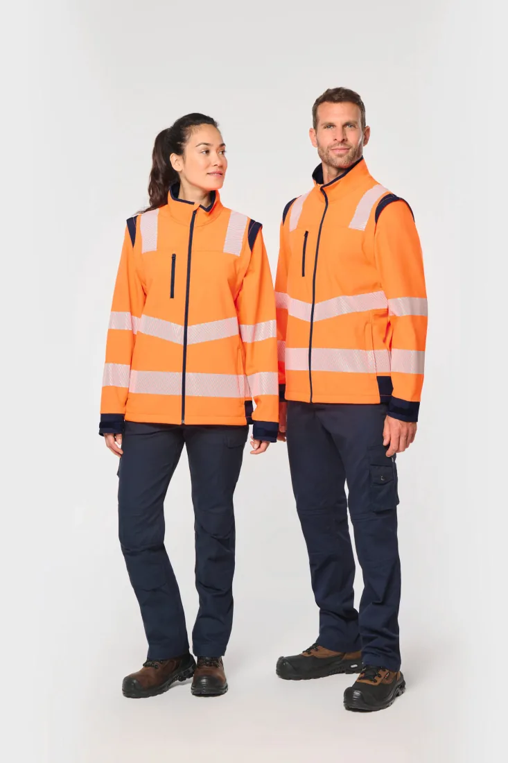 Recycelte Safety Softshell-Jacke mit abnehmbaren Ärmeln 2
