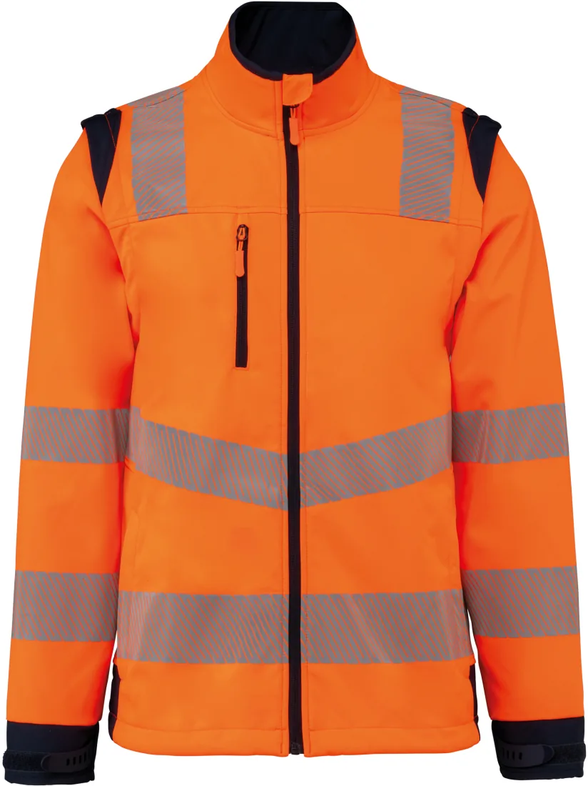 Recycelte Safety Softshell-Jacke mit abnehmbaren Ärmeln 4