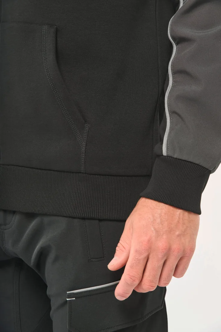 Umweltfreundliche, zweifarbige Molton-Kapuzenjacke mit Reißverschluss, Unisex 4