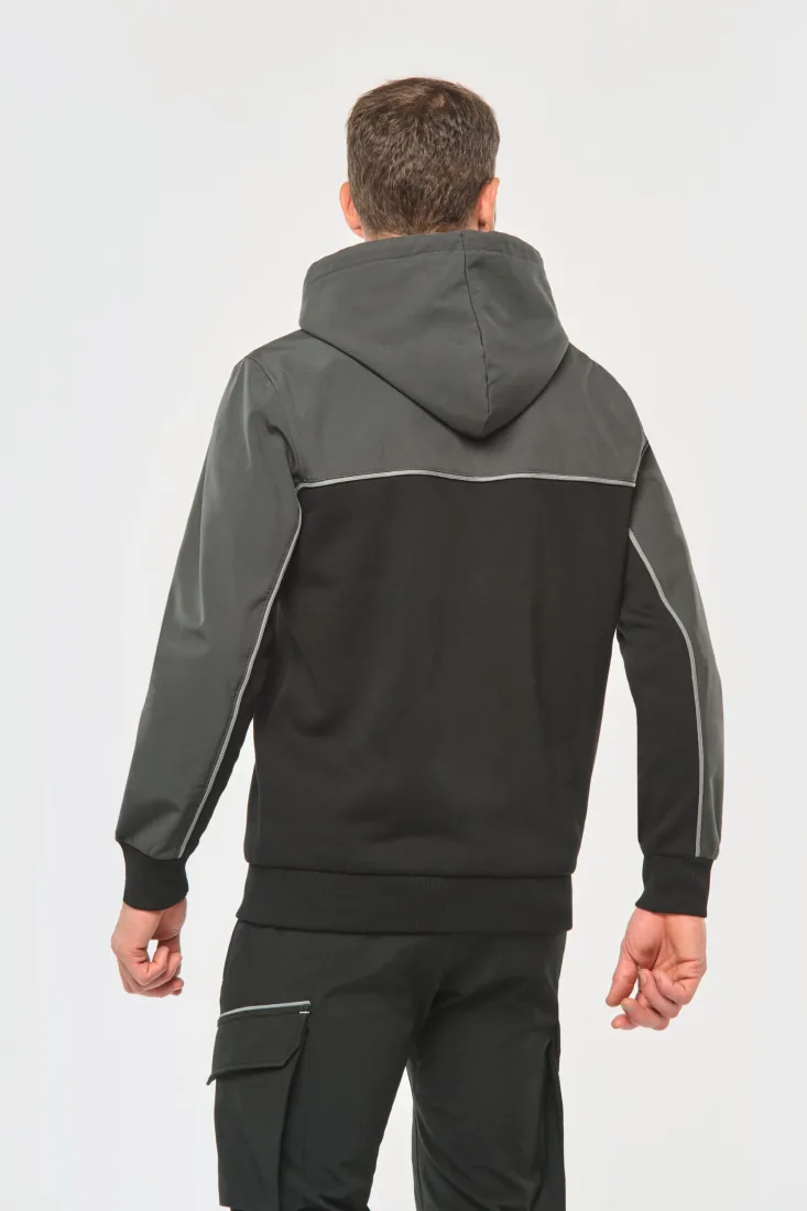 Umweltfreundliche, zweifarbige Molton-Kapuzenjacke mit Reißverschluss, Unisex 5