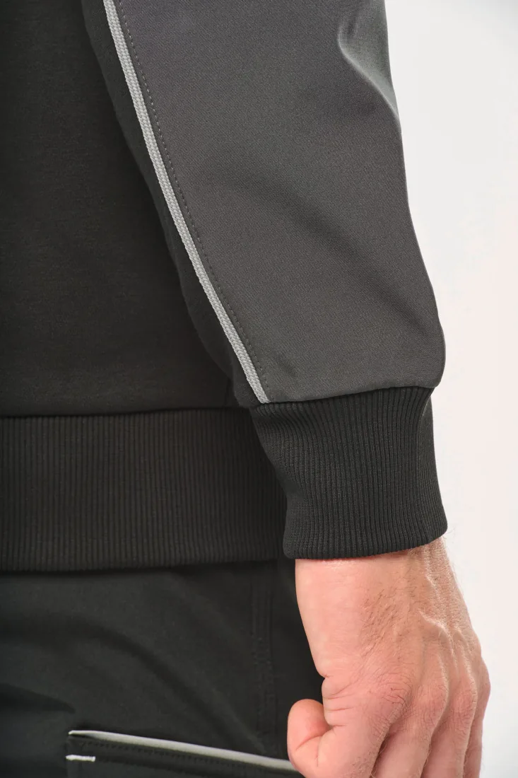 Umweltfreundliche, zweifarbige Molton-Kapuzenjacke mit Reißverschluss, Unisex 6