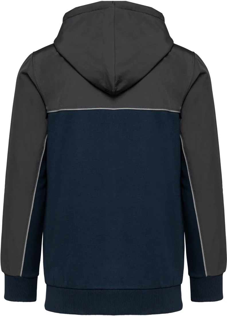 Umweltfreundliche, zweifarbige Molton-Kapuzenjacke mit Reißverschluss, Unisex 8