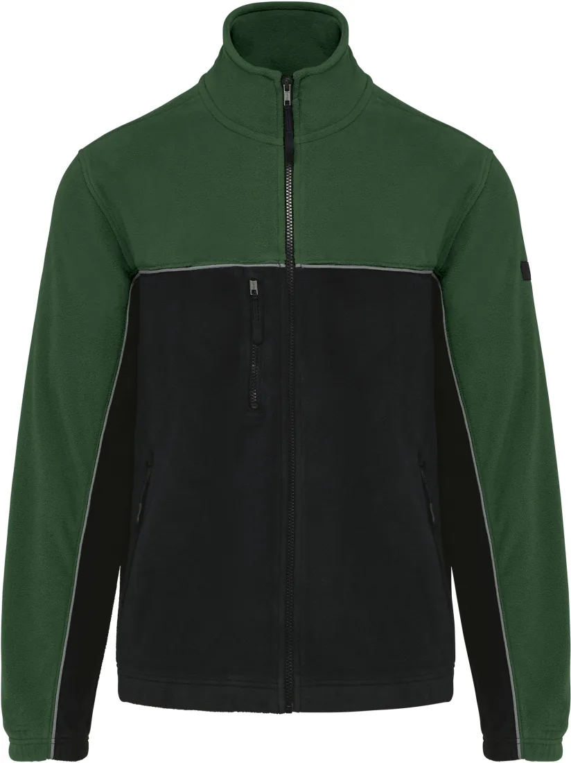 Zweifarbige, umweltfreundliche Unisex-Fleecejacke