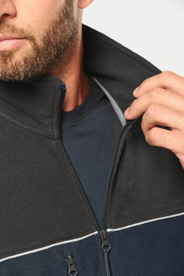 Zweifarbige, umweltfreundliche Unisex-Fleecejacke 7
