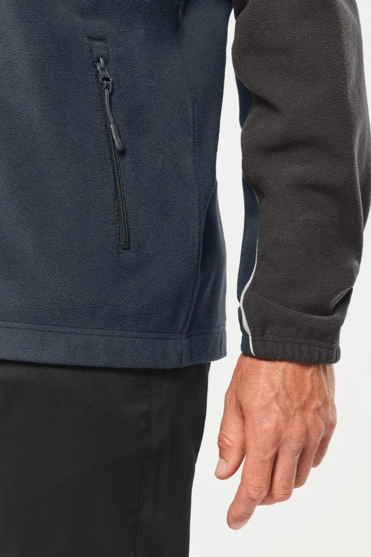 Zweifarbige, umweltfreundliche Unisex-Fleecejacke 8