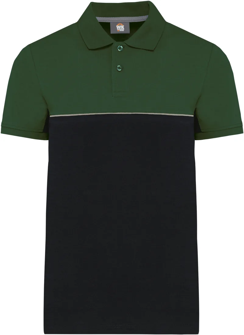 Zweifarbiges Kurzarm-Unisex-Polohemd