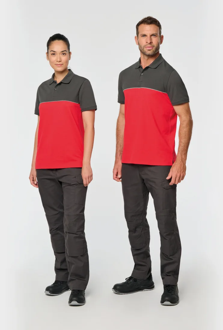 Zweifarbiges Kurzarm-Unisex-Polohemd 2