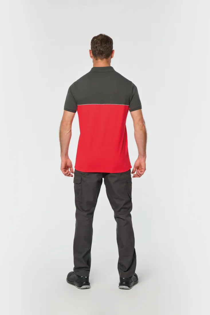 Zweifarbiges Kurzarm-Unisex-Polohemd 4