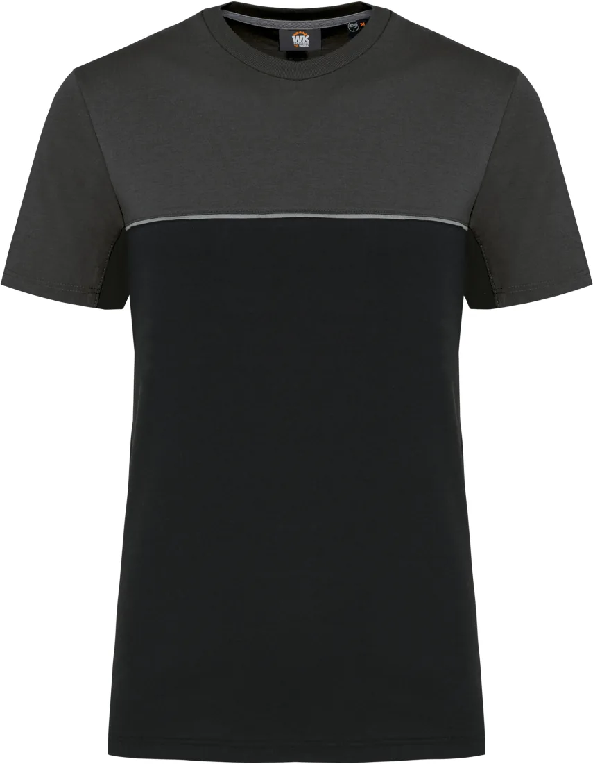 Zweifarbiges umweltfreundliches Unisex-T-Shirt mit kurzen Ärmeln