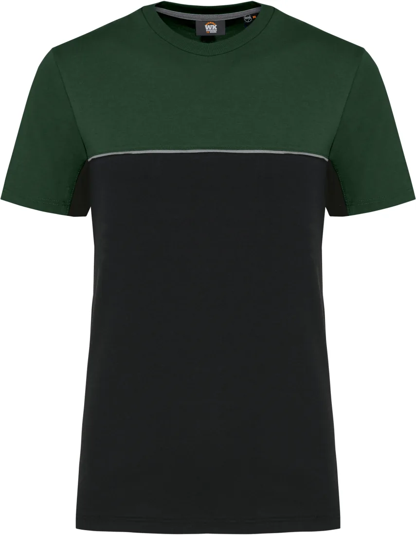 Zweifarbiges umweltfreundliches Unisex-T-Shirt mit kurzen Ärmeln