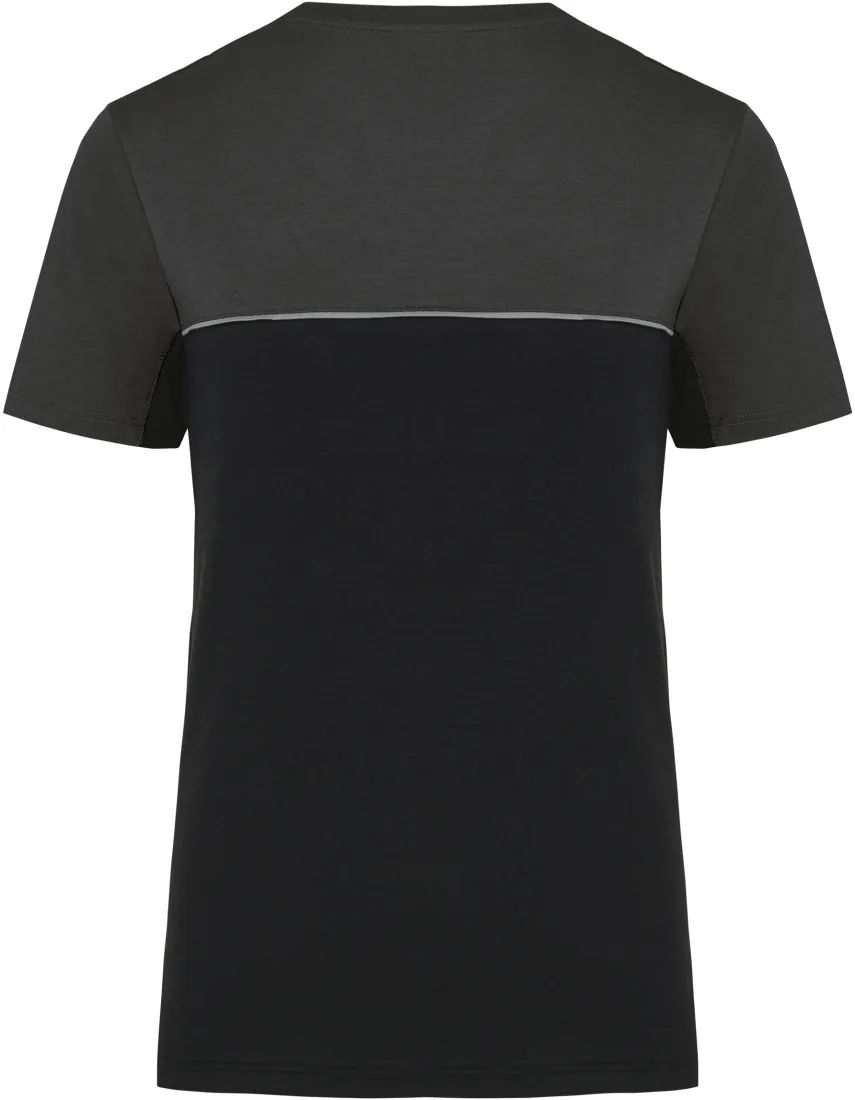 Zweifarbiges umweltfreundliches Unisex-T-Shirt mit kurzen Ärmeln 4