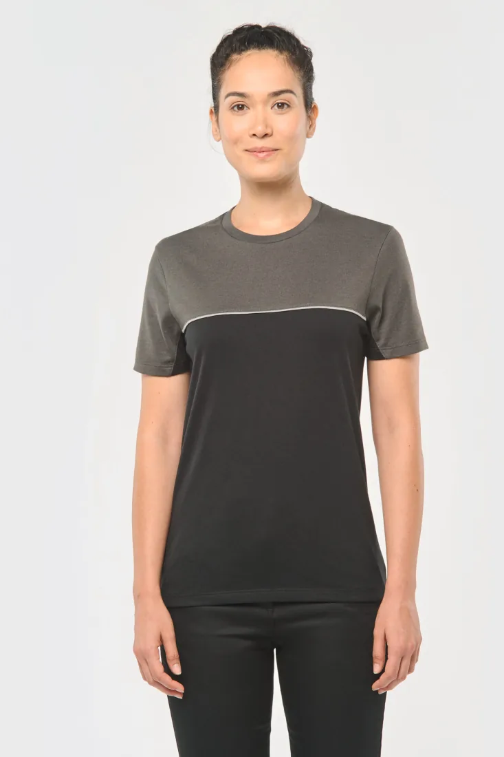 Zweifarbiges umweltfreundliches Unisex-T-Shirt mit kurzen Ärmeln 6