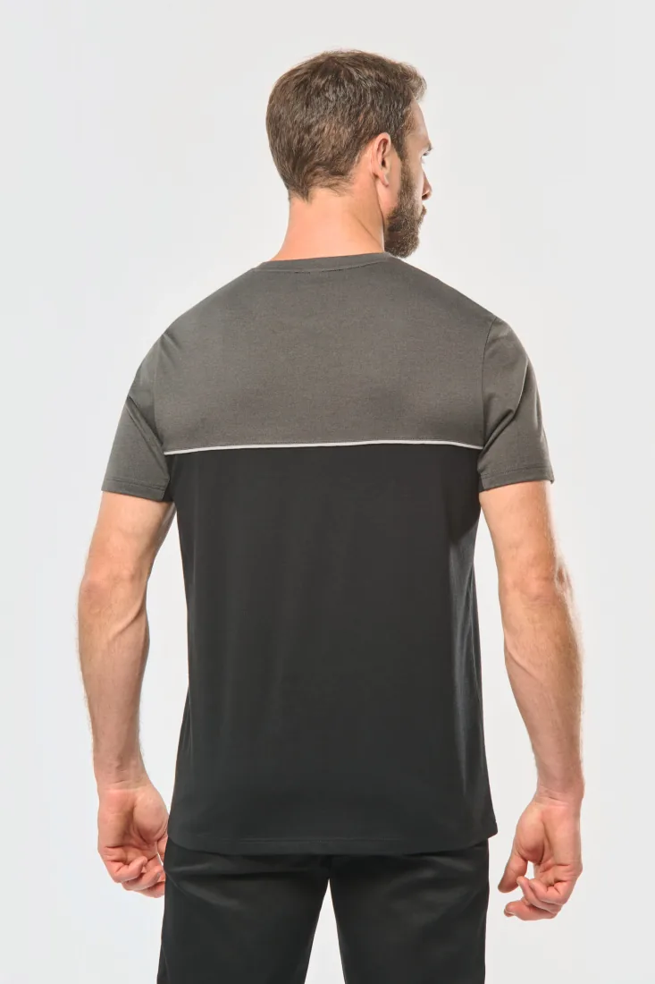 Zweifarbiges umweltfreundliches Unisex-T-Shirt mit kurzen Ärmeln 8